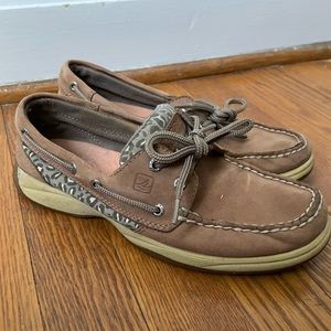 Sperry boat shoes, leopard, 6.5